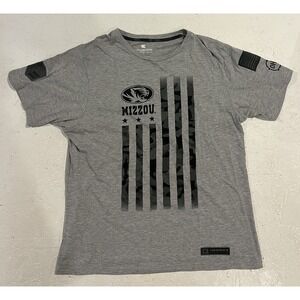 Colosseum Mizzou Missouri Tigers Salute To Service Shirt Mens XL Gray‎ USA Flag